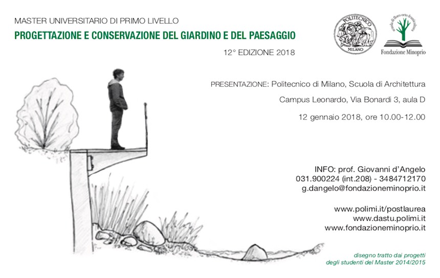 A febbraio 2018 parte il 12° Master in progettazione e conservazione del giardino e del paesaggio